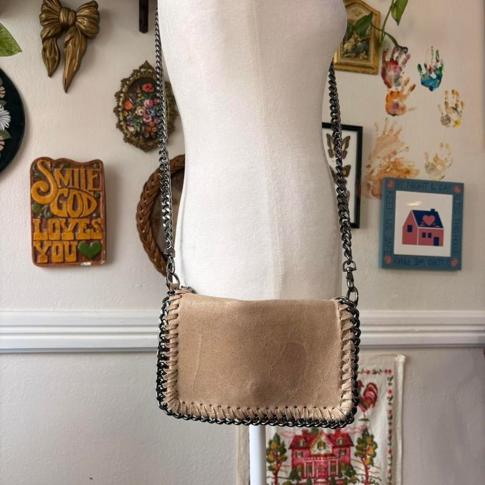 SOFIA Made in Italy Genuine Leather Chain Crossbody Womens‎ Small Purse